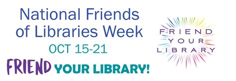 National Friends Of Libraries Week Oct 15 21 Wisconsin Valley