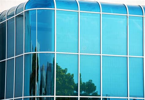 Glass Wall Of Modern Building With Curved Corners Stock Image Image