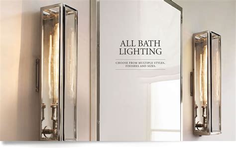 Restoration hardware metal lampshades (2) aged steel fits most rh sconces. All Bath Lighting | RH