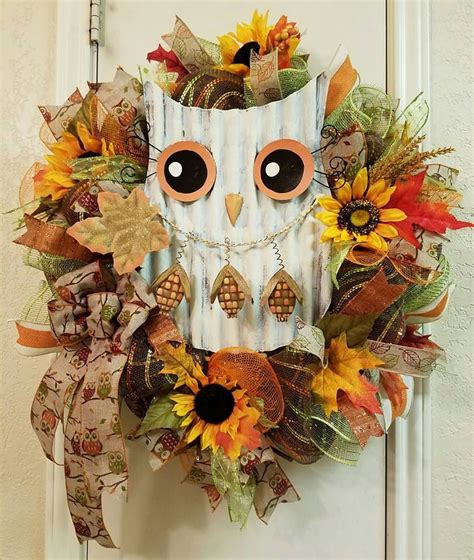 Maybe you would like to learn more about one of these? Owl Wreath, Fall Owl Wreath, Fall Wreath, Thanksgiving ...