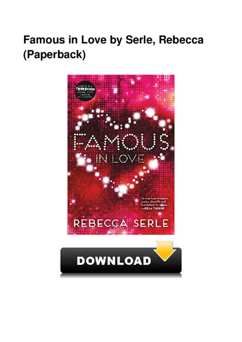 Pdf Famous In Love By Serle Rebecca Paperback Evelyn Todd