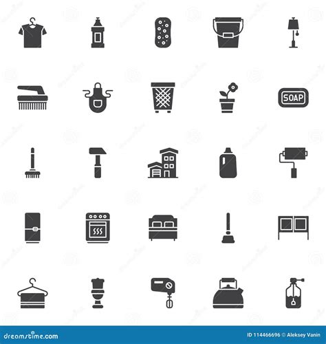 Household Vector Icons Set Stock Vector Illustration Of Icon 114466696