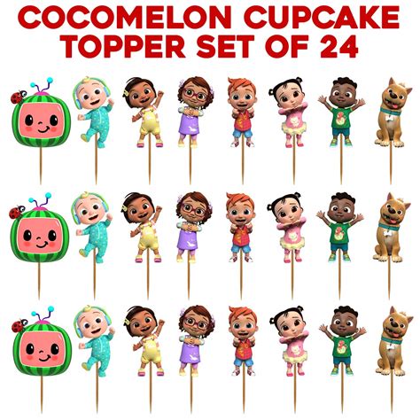 Buy Party Propz Cocomelon Theme Birthday Decorations Combo 24pcs Cake