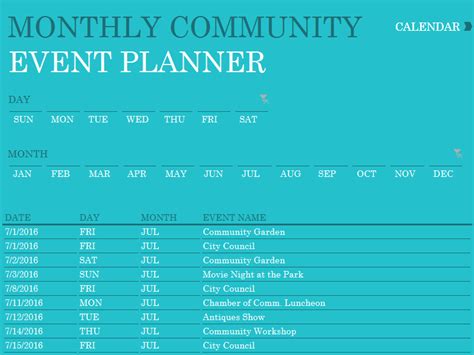 Download Community Event Planner Excel Template