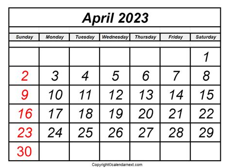 April Calendar 2023 Printable Calendar Quickly