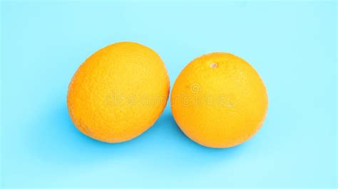 Oranges Fruit On A Blue Background Stock Image Image Of Dessert