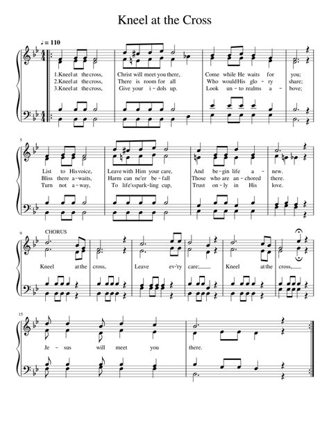 14 Kneel At The Cross Sheet Music For Piano Solo