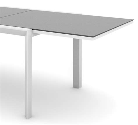 table de jardin extensible aluminium plateau verre 220 340cm klara blanc table de jardin et