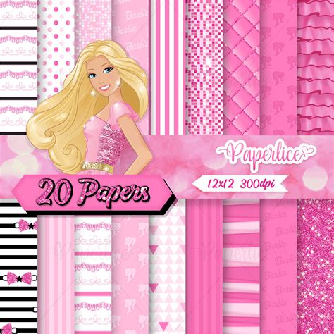 Barbie Digital Paper Barbie Kit Digital Etsy