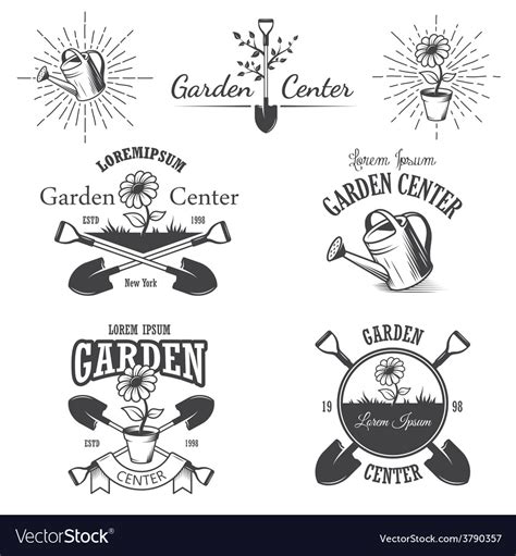 Set Of Vintage Garden Center Emblems Royalty Free Vector