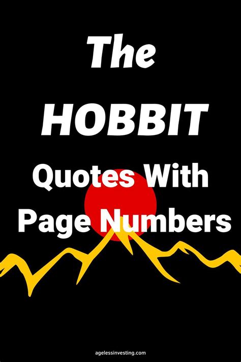 50 The Hobbit Quotes With Page Numbers Ageless Investing