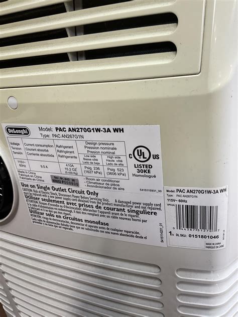 Lot Delonghi Arctic Whisper Portable Air Conditioner