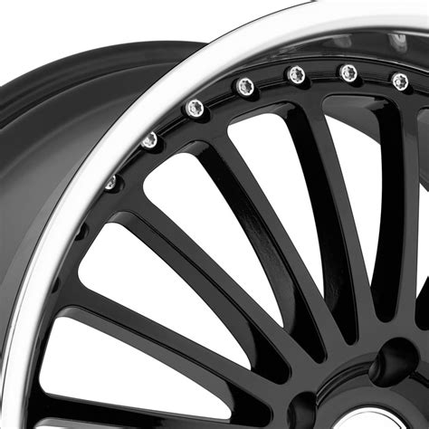 Tsw® Silverstone Wheels Gloss Black With Mirror Cut Lip Rims