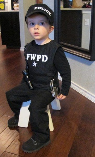 You'll likely have to shop for the accessories, like a fake cop badge and a large buckle belt. police costume | Operation Home | Police costume kids, Cop costume for kids, Police costume