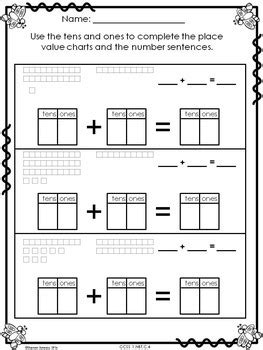 This math activity is common core. Math Worksheets 1st Grade [Place Value, plus 1, minus 1 ...