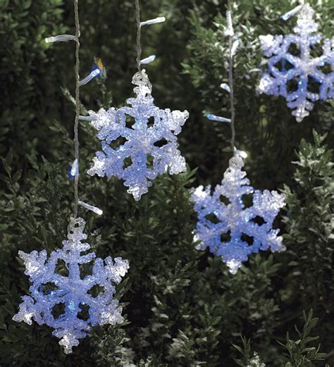 Lighted Icicle Snowflake Set Wind And Weather