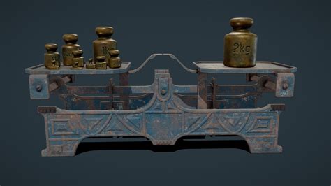 Rigged Balance Scale And Weights Pbr Buy Royalty Free 3d Model By