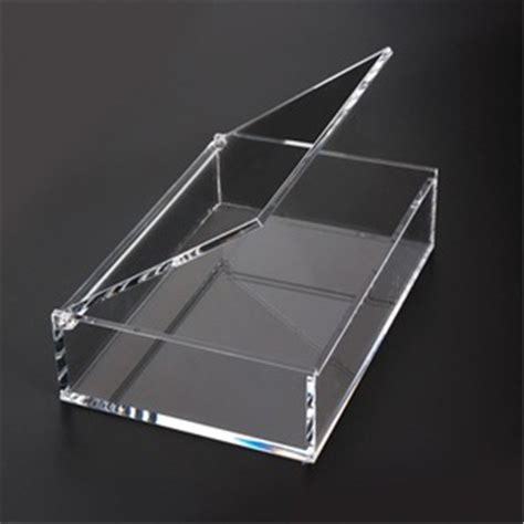 Small Square Clear Crystal Perspex Boxes Acrylic T Box With Hingled Lids China Storage Box