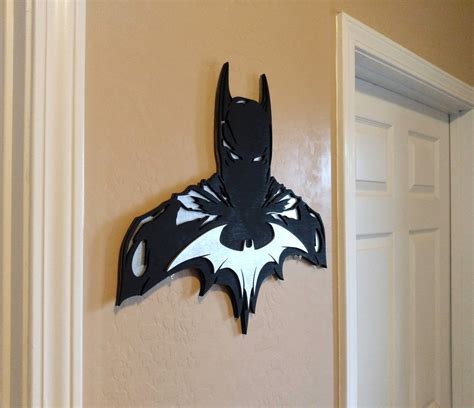 Batman Laser Cut Wood Wall Art Decoration Etsy