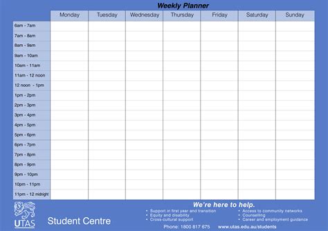 Blank Printable Weekly Planner