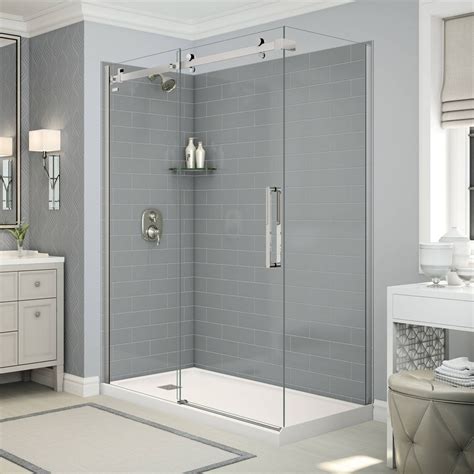 Great savings & free delivery / collection on many items. Maax Utile Corner Shower in Metro Ash Grey with Base and ...