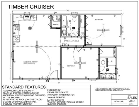 40 X 24 Timber Cruiser Floorplan Modular Log Cabin Log Homes For