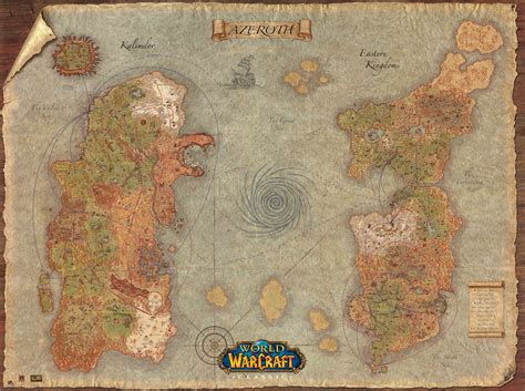 World Of Warcraft Azeroth World Map High Quality A2 A1 Etsy UK