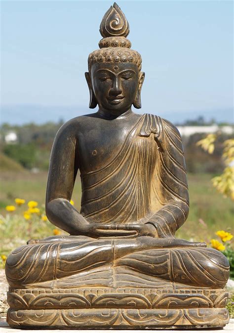 Sold Stone Meditating Buddha Sculpture 35 83ls68 Hindu Gods
