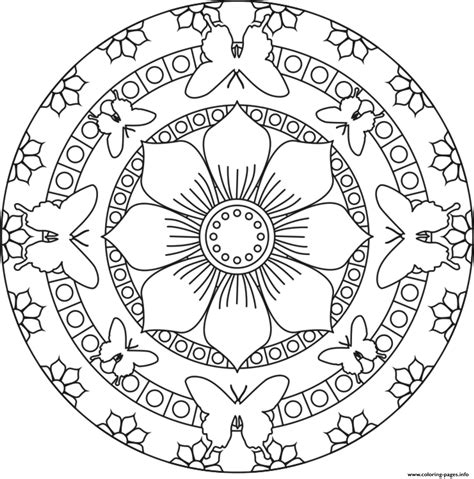 ✓ free for commercial use ✓ high quality images. Flower Butterfly Mandala Coloring Pages Printable