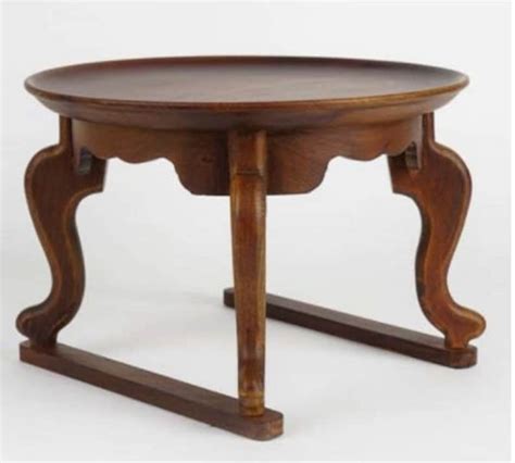 Korean Traditional Wooden Table Soban Round Shape Etsy