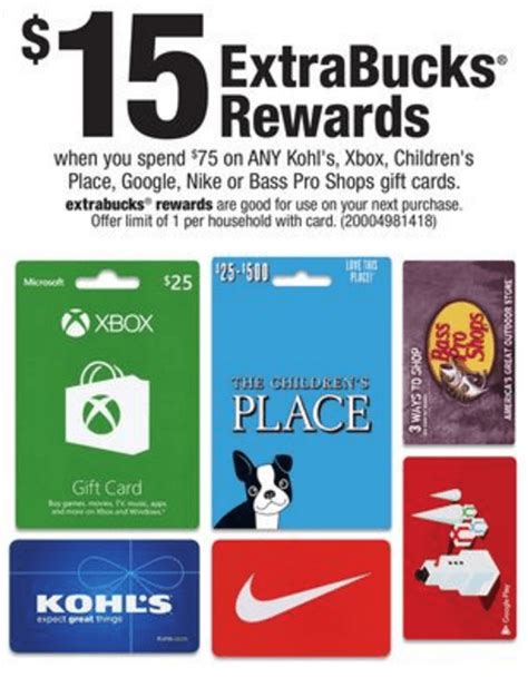 It can be used at over 7,000 locations nationwide and can even be used toward prescription purchases*. CVS $15 Rewards on $75 Select Gift Cards: Kohl's, Xbox, Nike, Google, Children's Place & Bass ...