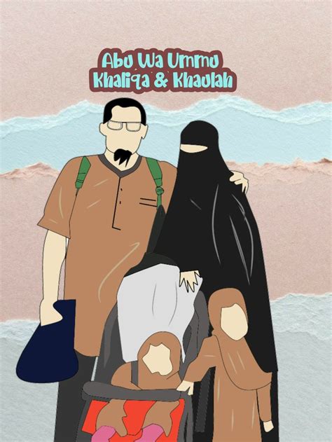 Kartun Keluarga Muslim Kartun Ilustrasi Karakter Gambar Pengantin