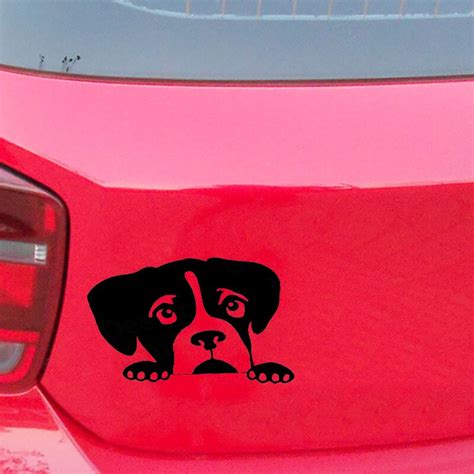 1592cm Peeking Boxer Lovely Dog Cute Interesting Pet Bumper Sticker