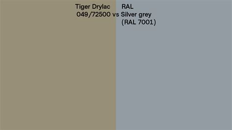 Tiger Drylac 049 72500 Vs RAL Silver Grey RAL 7001 Side By Side