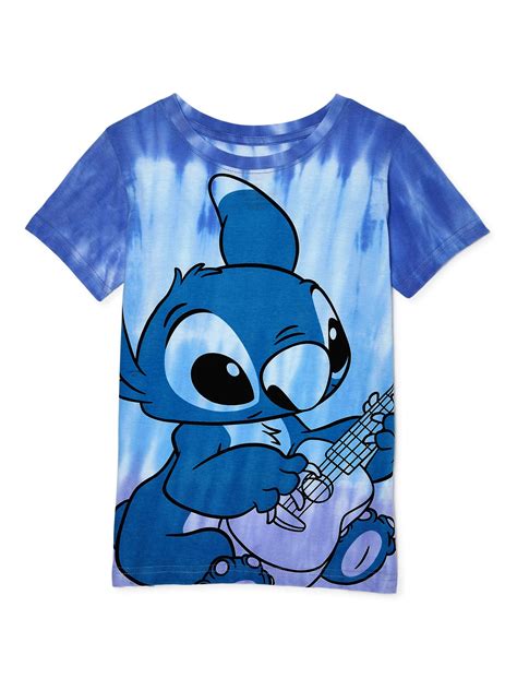 Disney Lilo And Stitch Colorful Outline With Text Girls T Shirt Medium