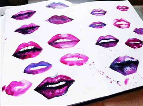 Practicing My Watercolor Lips Painting With Daniel Smith Watercolors