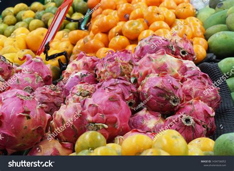 Display Fresh Fruit Supermarket Tropical Fruits Stock Photo 1434736052