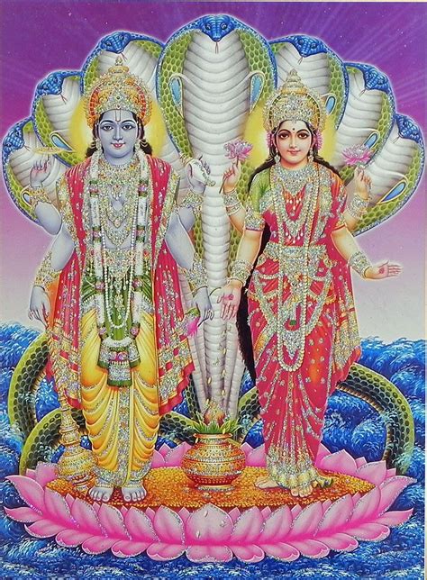 Vishnu And Lakshmi Glitterposter 18 X 1375 Inches Unframed