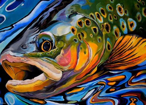 Rainbow Trout Acrylic Painting By Abi Whitlock Artfinder Fly