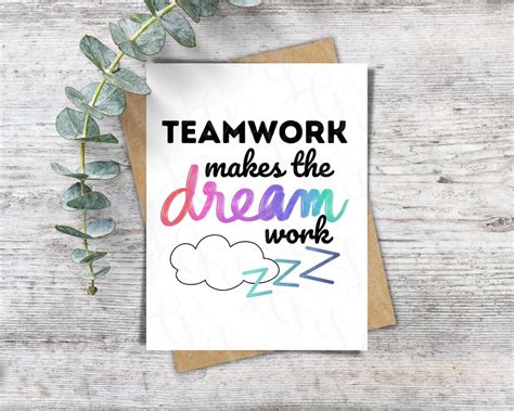 Teamwork Makes The Dream Work Card Funny Anesthesia Card Crna Card