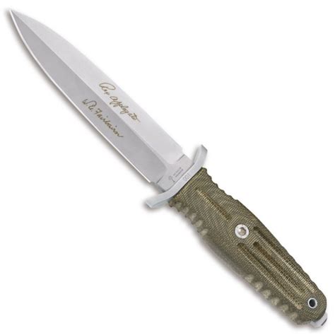 Boker Applegate Fairbairn 55 Fixed Blade Combat Knife Green Micarta