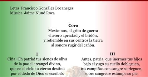 Blog De La Clase De Artes Himno Nacional Mexicano 4 Estrofas