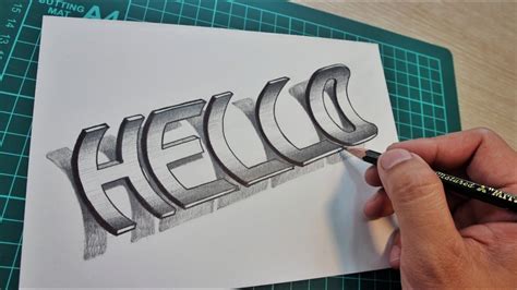 How To Draw 3d Hello Word Drawing 3d Letters Time Lapse วาด