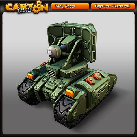 Cartoon Tank Radar 3d Model Игры