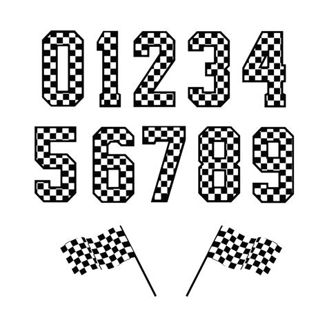 Race Car Numbers Svg