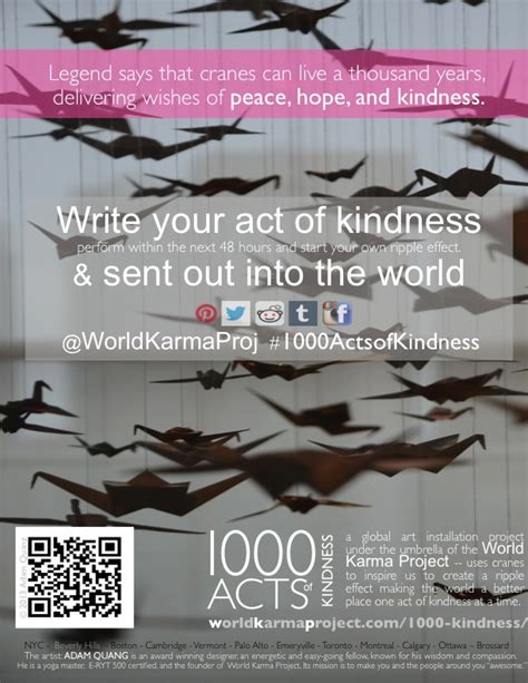 1000 Kindness Canada And Usa World Karma Project
