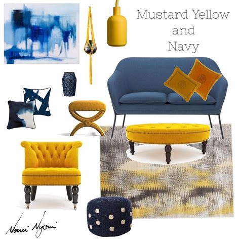 Mustard Yellow And Navy Interior Design Mood Board By Nonceba Nyoni