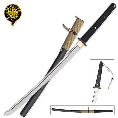 Tactical Wakizashi 5160 High Carbon Spring Steel Sword True Swords