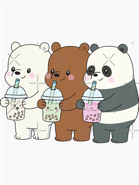 We bare bears cartoon icebear sitting stuffed animals plush toy, gift for kids, girls, boys, white. "We Bare Bears" Sticker by plushism | Redbubble