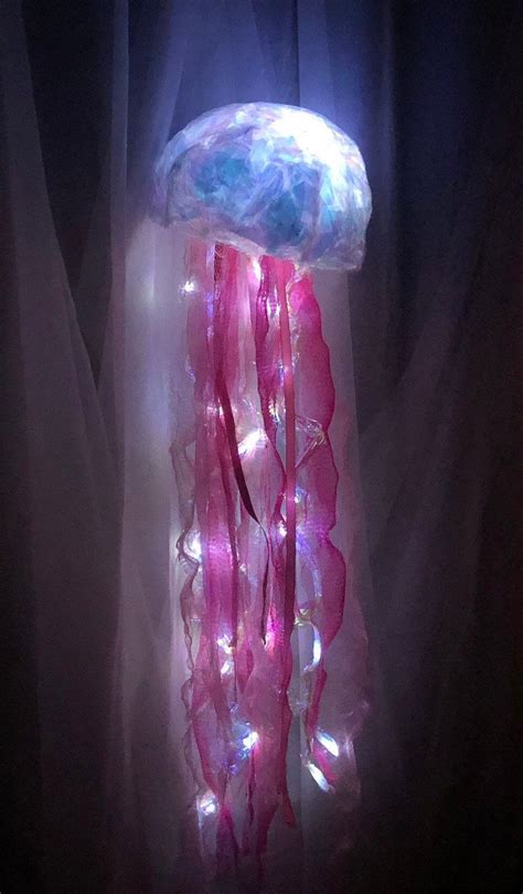 Hanging Jellyfish Lantern Light Up Tiki Bar Decor With Remote Etsy